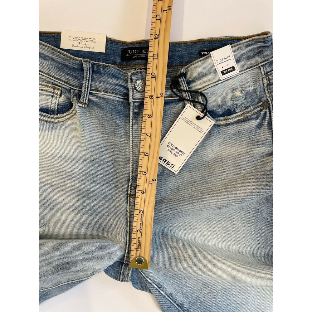 NEW Judy Blue Straight Fit Jeans Womens 9/29 Blue Stretch Mid Rise J882451MD - Picture 8 of 9